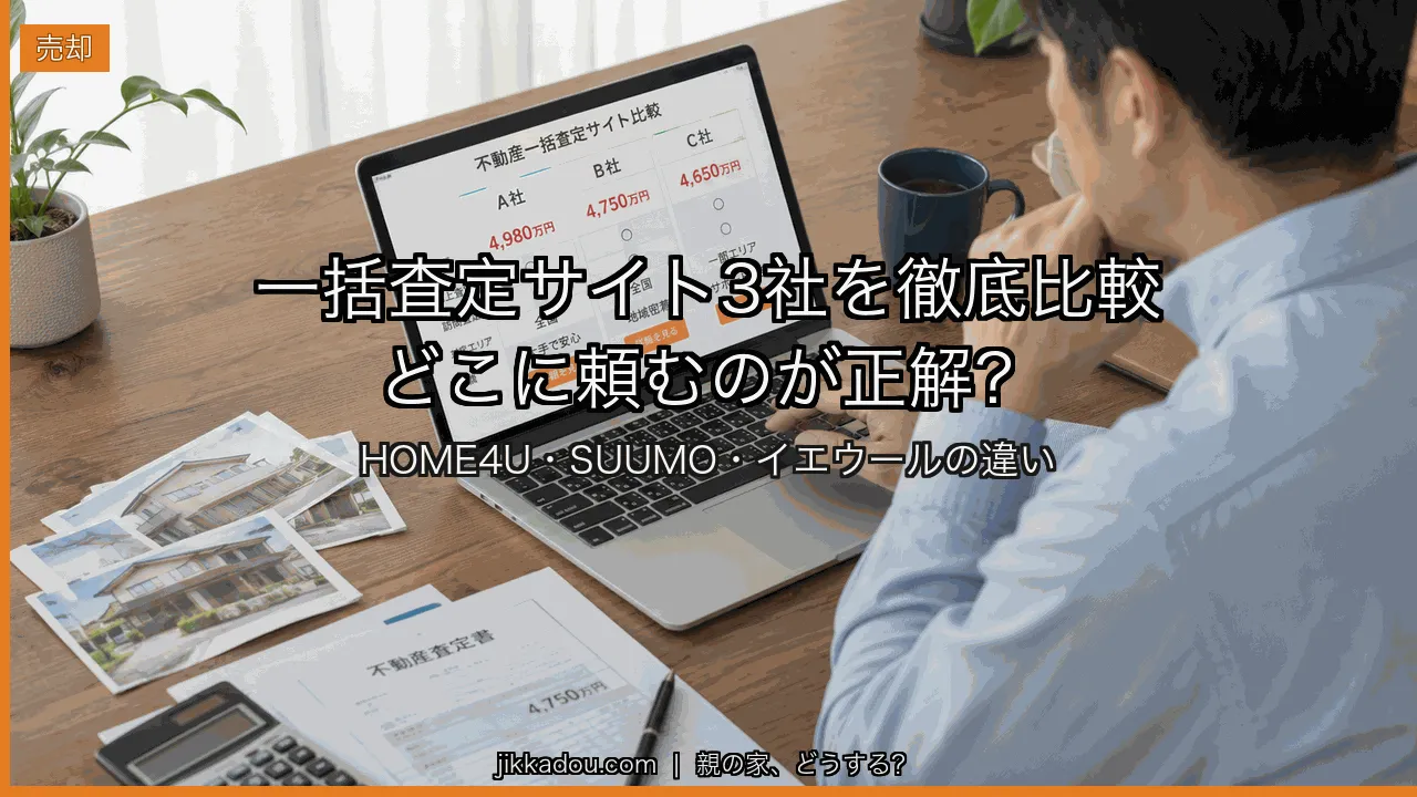 イエウール・HOME4U・SUUMO比較——実家の査定はどれ？