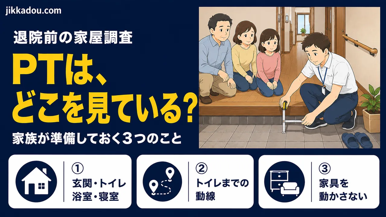 退院前の家屋調査で、PTは家のどこを見ているのか——家族が準備しておくこと