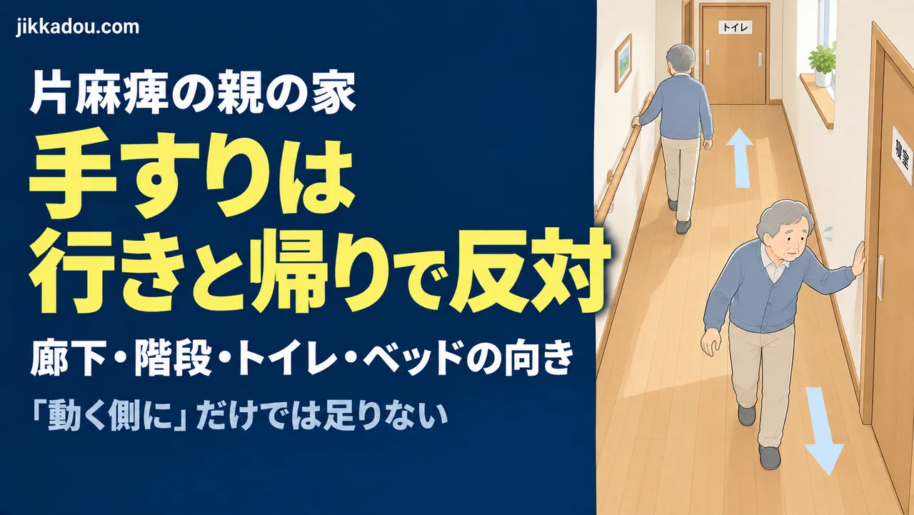 片麻痺の親の家——手すりは「行きと帰り」で反対になる