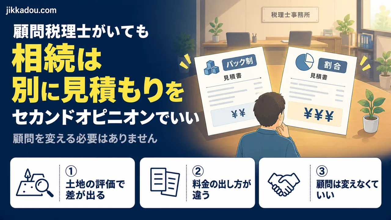 顧問税理士がいても、相続は別に見積もりを取っていい