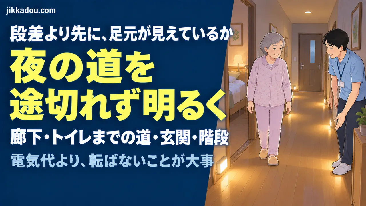 親の家の照明、どこを明るくする？——夜の道と足元灯の話